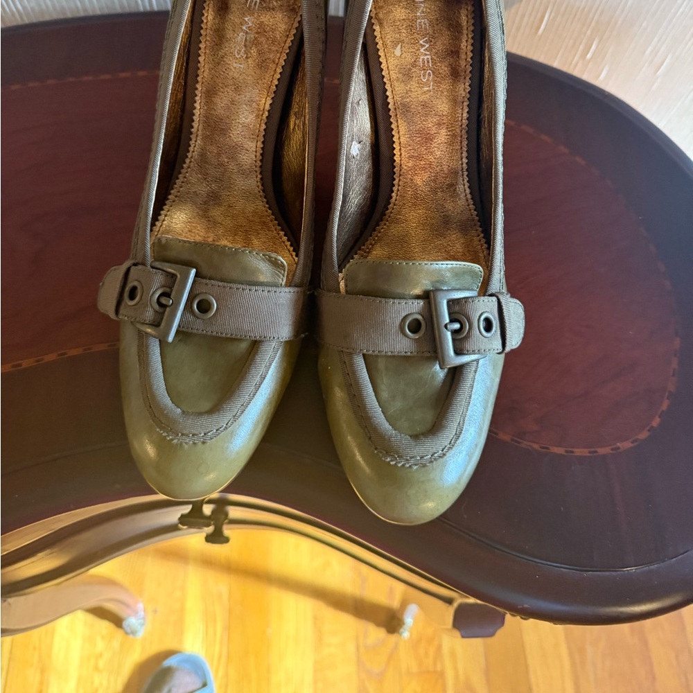 Olive colored shoes